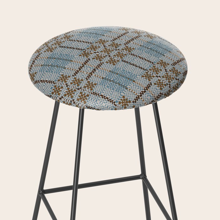Overshot Floral Blue Stool Gallery Image 2