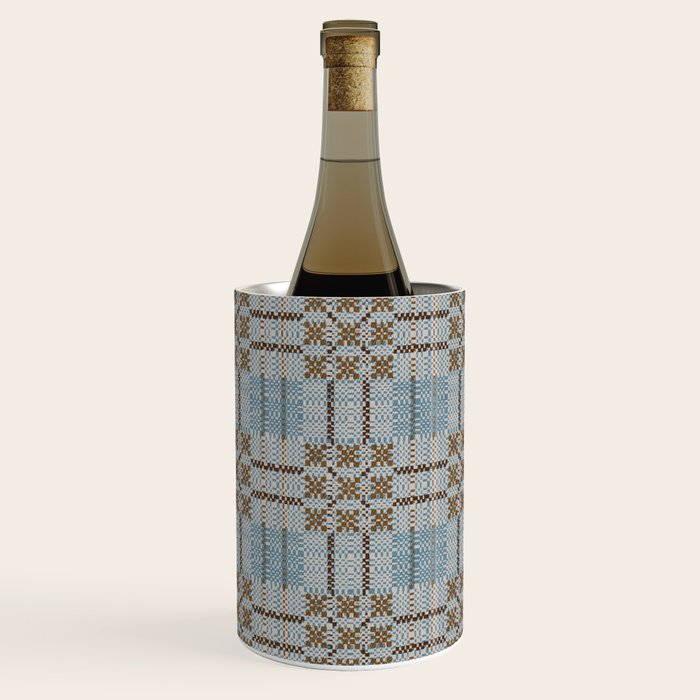 Overshot Floral Blue Wine Chiller Gallery Image 1