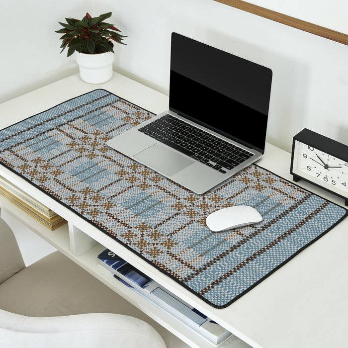 Overshot Floral Blue Desk Mat Gallery Image 2