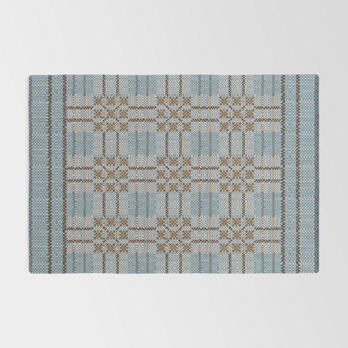 Overshot Floral Blue Rug Gallery Image 2