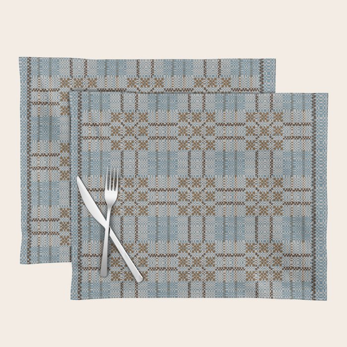 Overshot Floral Blue Placemat Gallery Image 1
