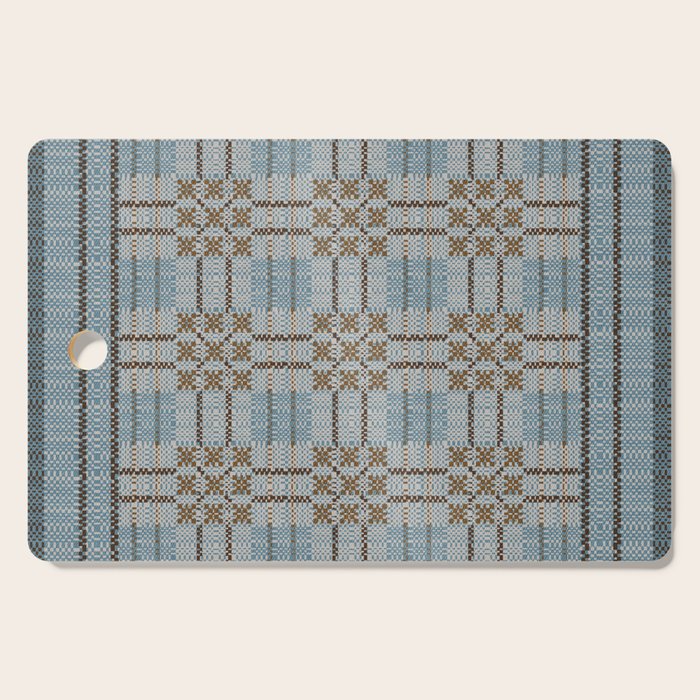 Overshot Floral Blue Cutting Board Gallery Image 1