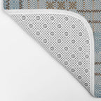 Overshot Floral Blue Bath Mat Gallery Image 2