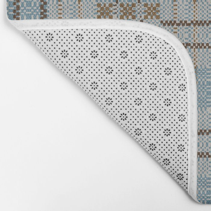 Overshot Floral Blue Bath Mat Gallery Image 2