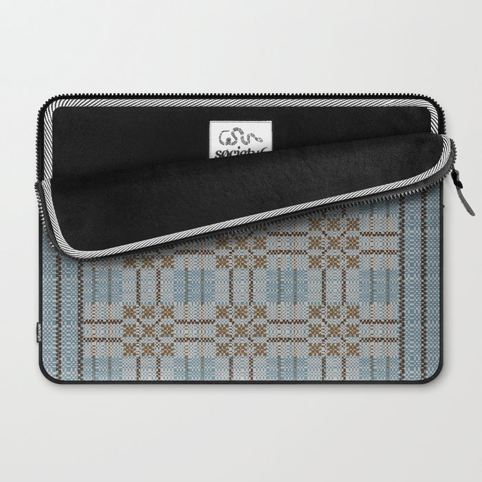 Overshot Floral Blue Laptop Sleeve Gallery Image 2