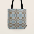 Overshot Floral Blue Tote Bag Gallery Image 1
