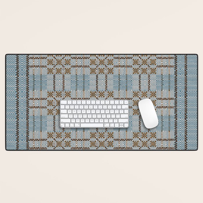 Overshot Floral Blue Desk Mat Gallery Image 1