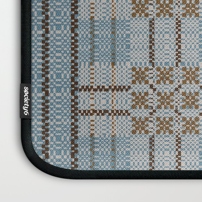 Overshot Floral Blue Laptop Sleeve Gallery Image 3