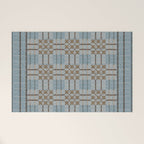 Overshot Floral Blue Welcome Mat Gallery Image 1