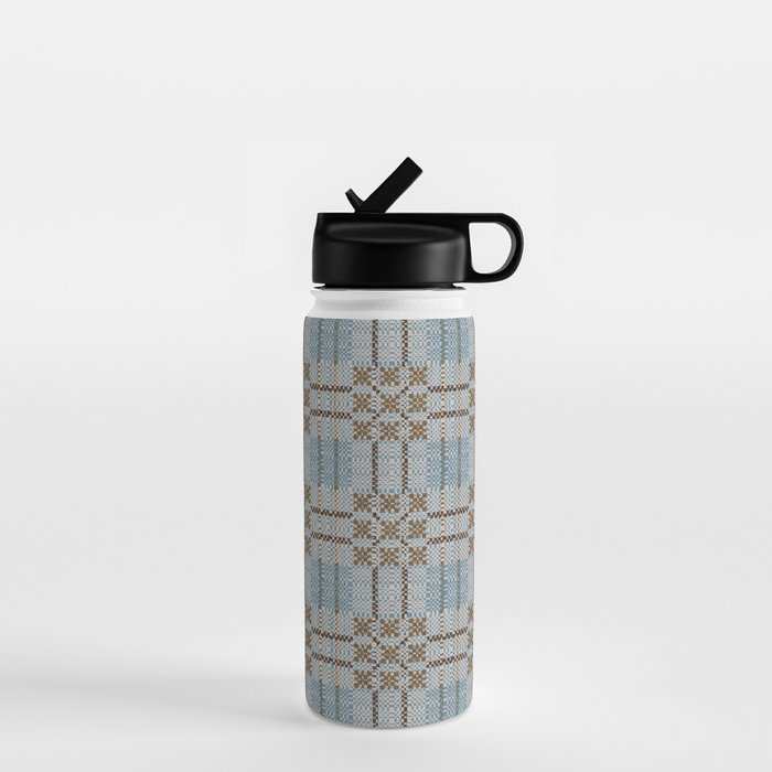 Overshot Floral Blue Water Bottle Gallery Image 1