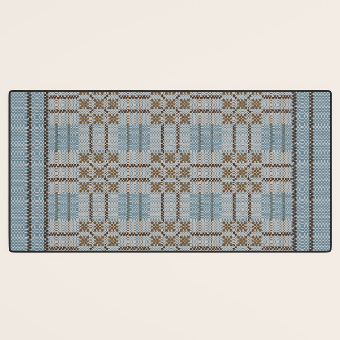 Overshot Floral Blue Desk Mat Gallery Image 3