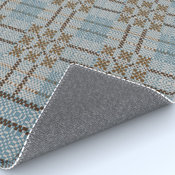Overshot Floral Blue Rug Gallery Image 4