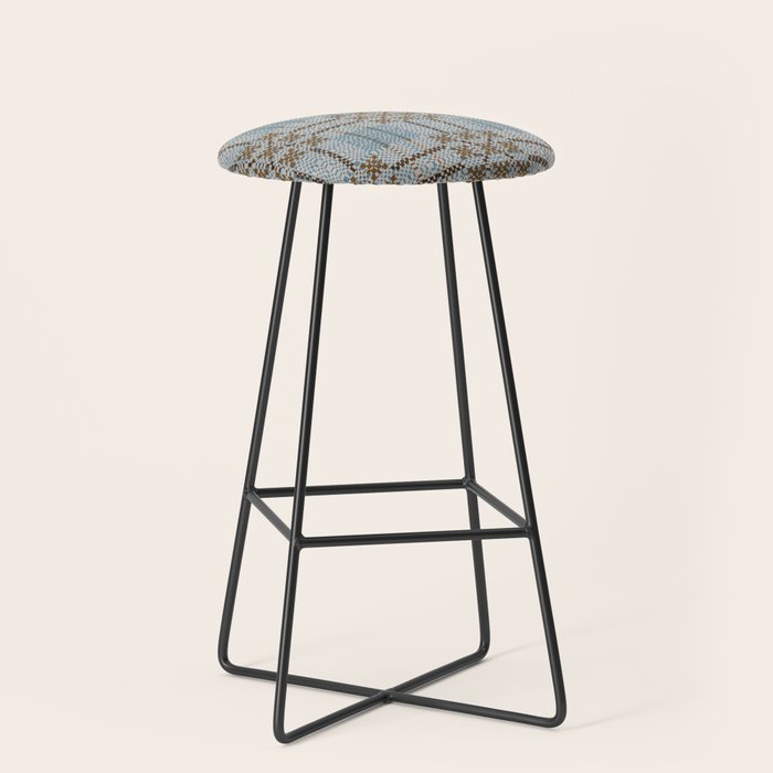 Overshot Floral Blue Stool Gallery Image 1