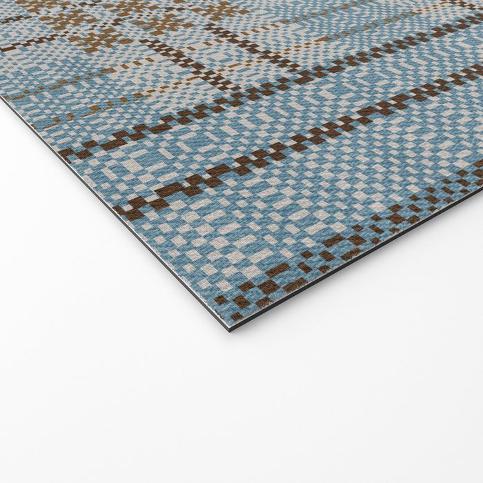 Overshot Floral Blue Welcome Mat Gallery Image 2