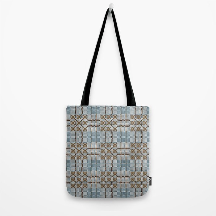 Overshot Floral Blue Tote Bag Gallery Image 2