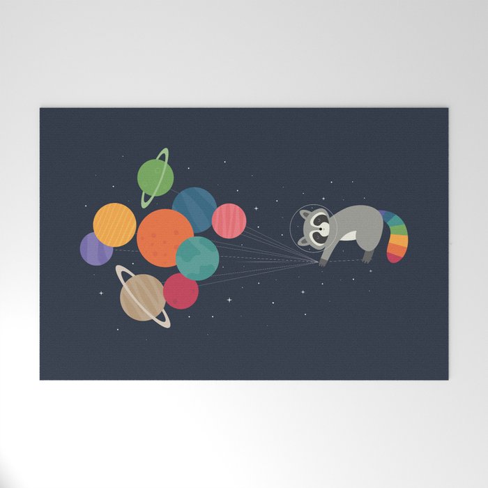 Space Raccoon Welcome Mat Gallery Image 1