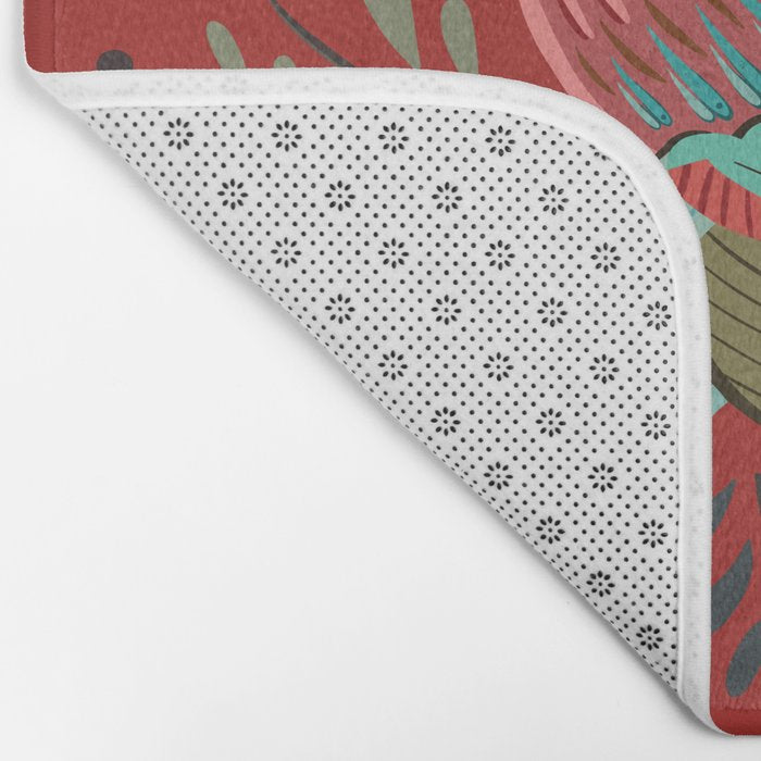 Peace Bird - Red Bath Mat Gallery Image 2