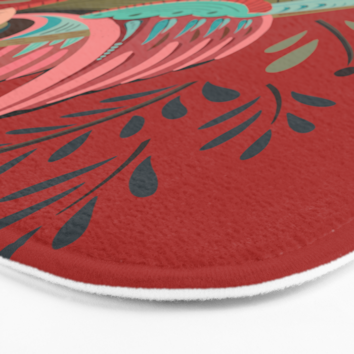 Peace Bird - Red Bath Mat Gallery Image 3