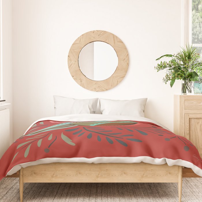 Peace Bird - Red Duvet Cover Gallery Image 3