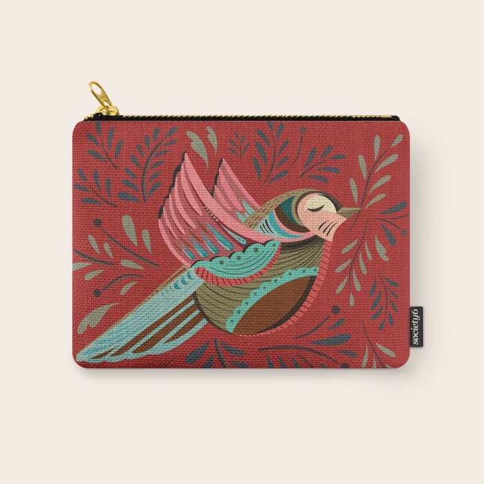 Peace Bird - Red Carry All Pouch Gallery Image 1