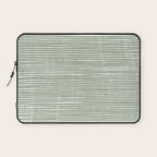 Abstract Stripes, Sage Green, Boho Wall Art Laptop Sleeve Gallery Image 1