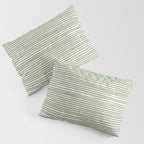 Abstract Stripes, Sage Green, Boho Wall Art Pillow Sham Gallery Image 3