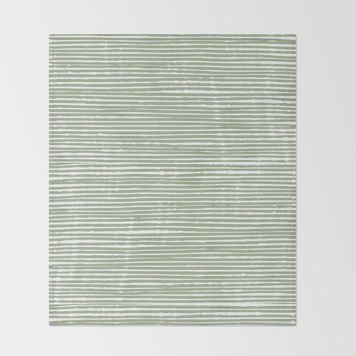 Abstract Stripes, Sage Green, Boho Wall Art Throw Blanket Gallery Image 2