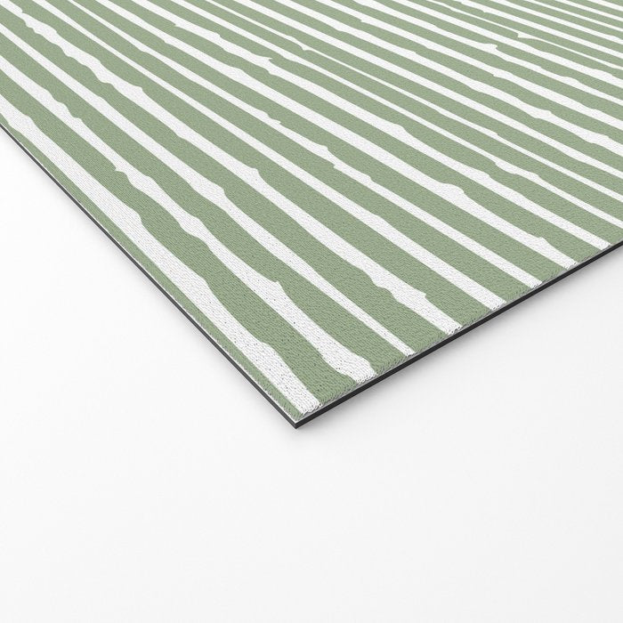 Abstract Stripes, Sage Green, Boho Wall Art Welcome Mat Gallery Image 2