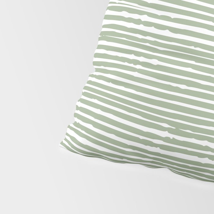 Abstract Stripes, Sage Green, Boho Wall Art Pillow Sham Gallery Image 4