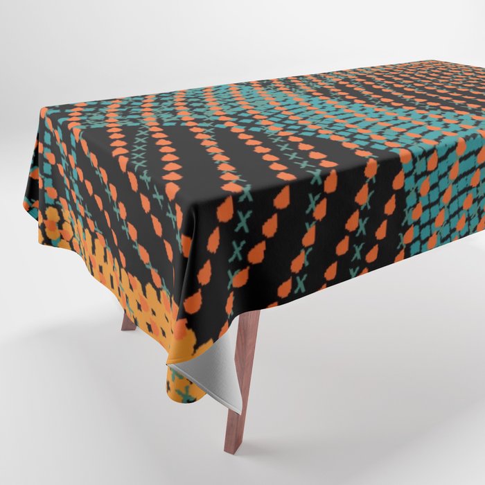 Spun Colors II Turquoise Orange Teal Tablecloth Gallery Image 1