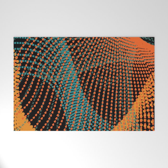 Spun Colors II Turquoise Orange Teal Welcome Mat Gallery Image 1