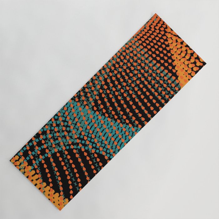 Spun Colors II Turquoise Orange Teal Yoga Mat