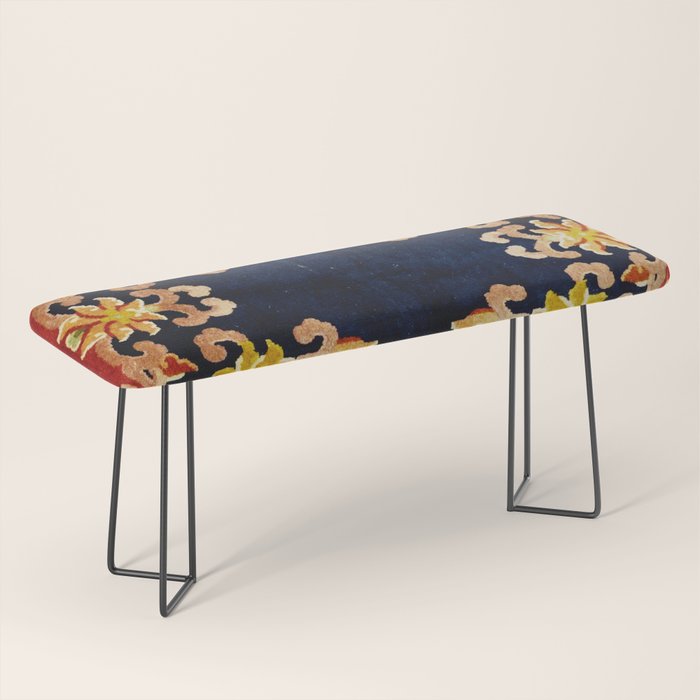 Antique Tibetan Saddle Rug Print Bench Gallery Image 1