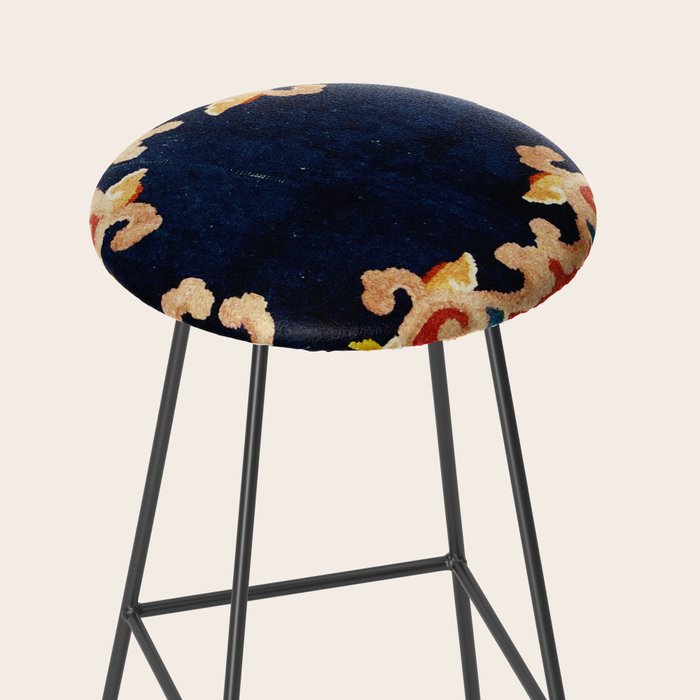 Antique Tibetan Saddle Rug Print Stool Gallery Image 2