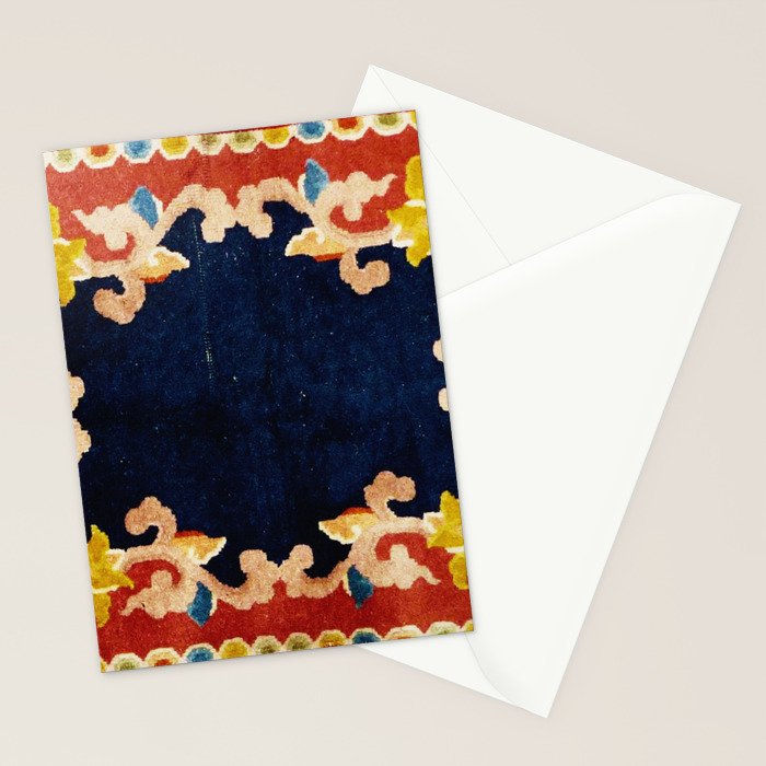 Antique Tibetan Saddle Rug Print Stationery Card Gallery Image 2