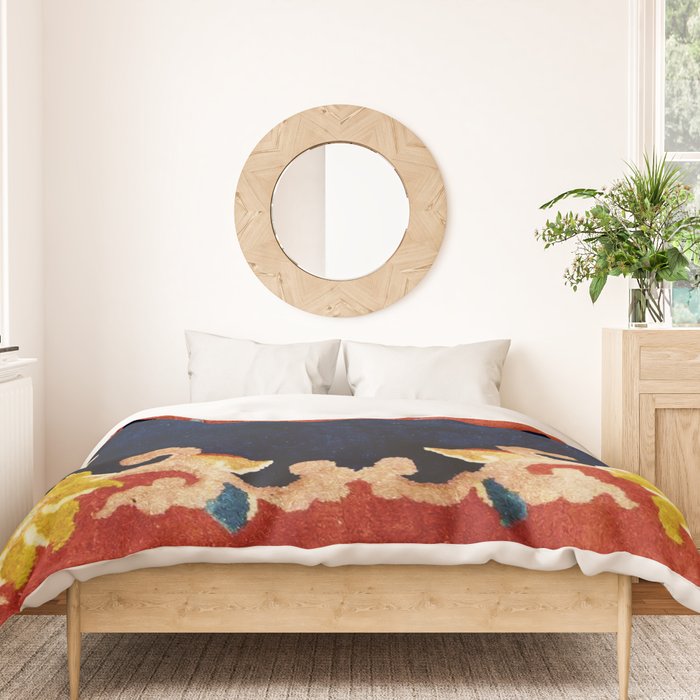 Antique Tibetan Saddle Rug Print Duvet Cover Gallery Image 3