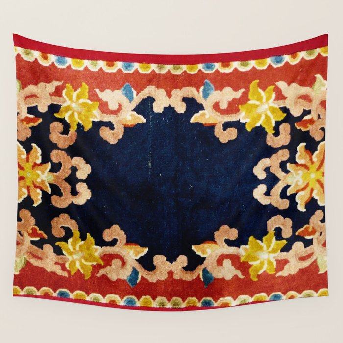 Antique Tibetan Saddle Rug Print Wall Tapestry Gallery Image 4