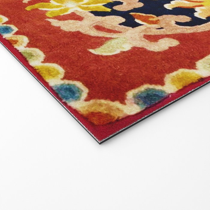 Antique Tibetan Saddle Rug Print Welcome Mat Gallery Image 2