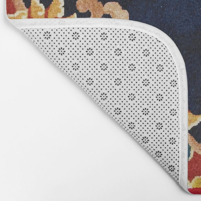 Antique Tibetan Saddle Rug Print Bath Mat Gallery Image 2