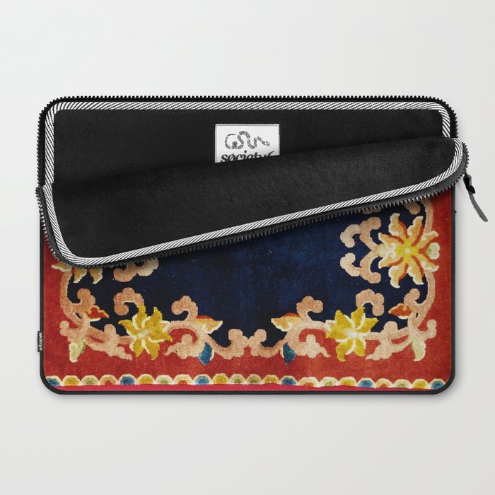 Antique Tibetan Saddle Rug Print Laptop Sleeve Gallery Image 2