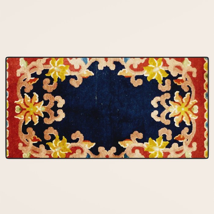 Antique Tibetan Saddle Rug Print Desk Mat Gallery Image 3