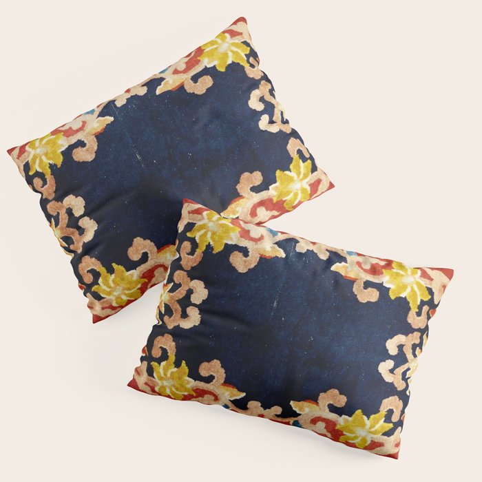 Antique Tibetan Saddle Rug Print Pillow Sham Gallery Image 3