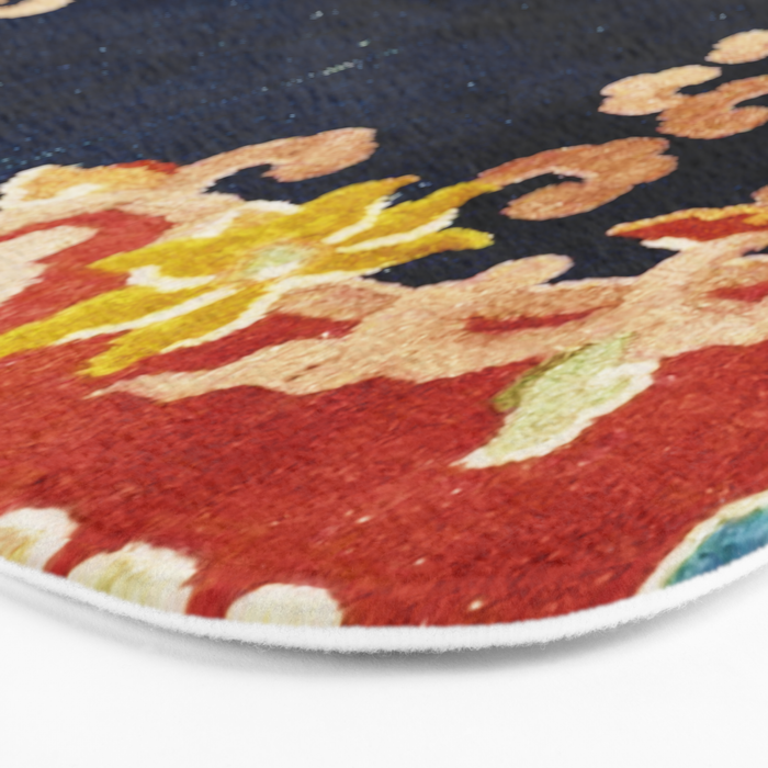 Antique Tibetan Saddle Rug Print Bath Mat Gallery Image 3