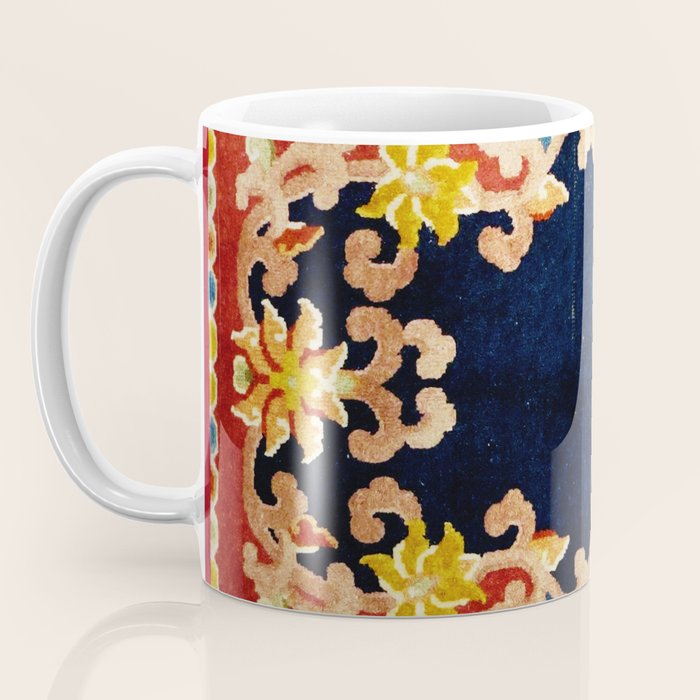 Antique Tibetan Saddle Rug Print Coffee Mug Gallery Image 3