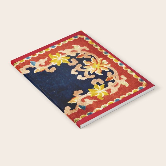 Antique Tibetan Saddle Rug Print Notebook Gallery Image 1