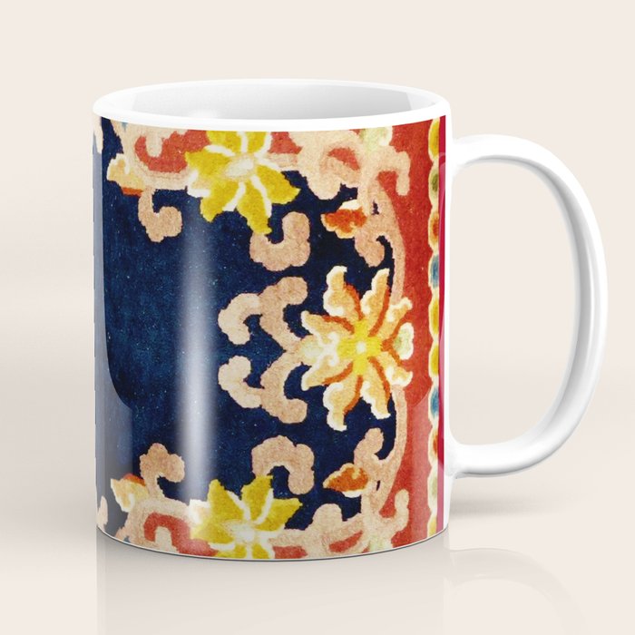 Antique Tibetan Saddle Rug Print Coffee Mug Gallery Image 1