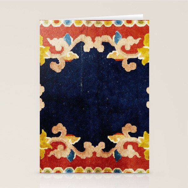 Antique Tibetan Saddle Rug Print Stationery Card Gallery Image 2