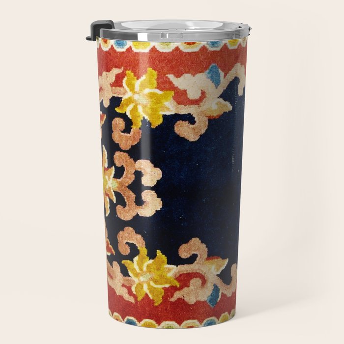 Antique Tibetan Saddle Rug Print Travel Mug Gallery Image 3
