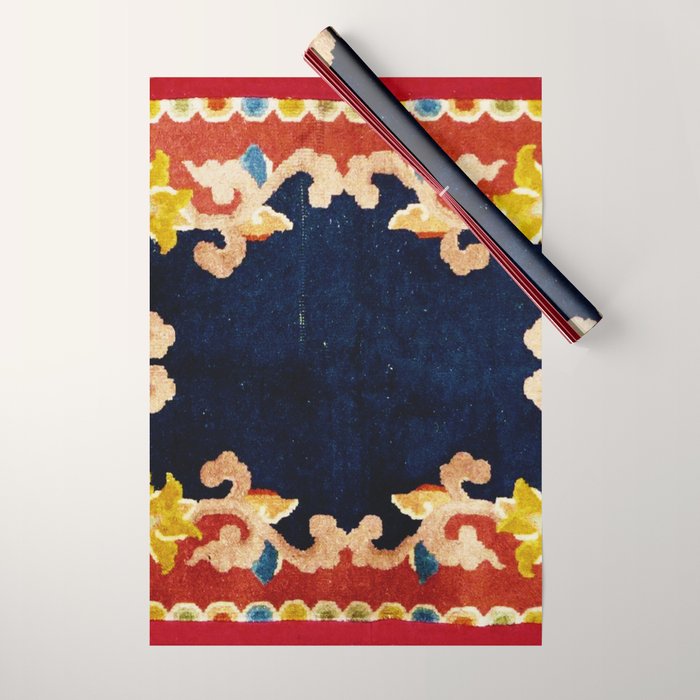 Antique Tibetan Saddle Rug Print Wrapping Paper Gallery Image 1