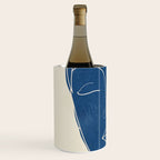 Lady Portrait Minimal Line Art 3 Blue Wine Chiller Gallery Image 2